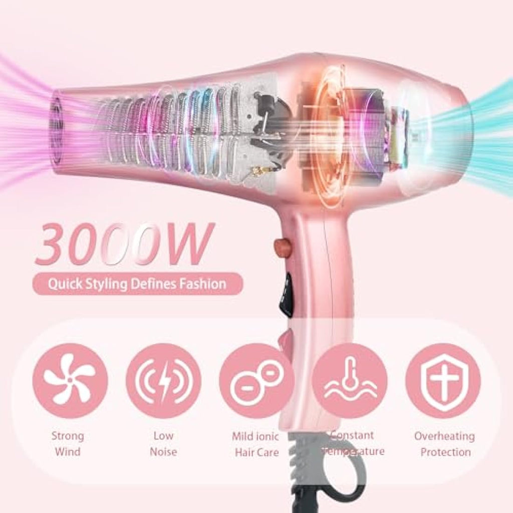 Jooayou 3000W Ionic Hair Dryer | Professional Blow Dryer with Diffuser