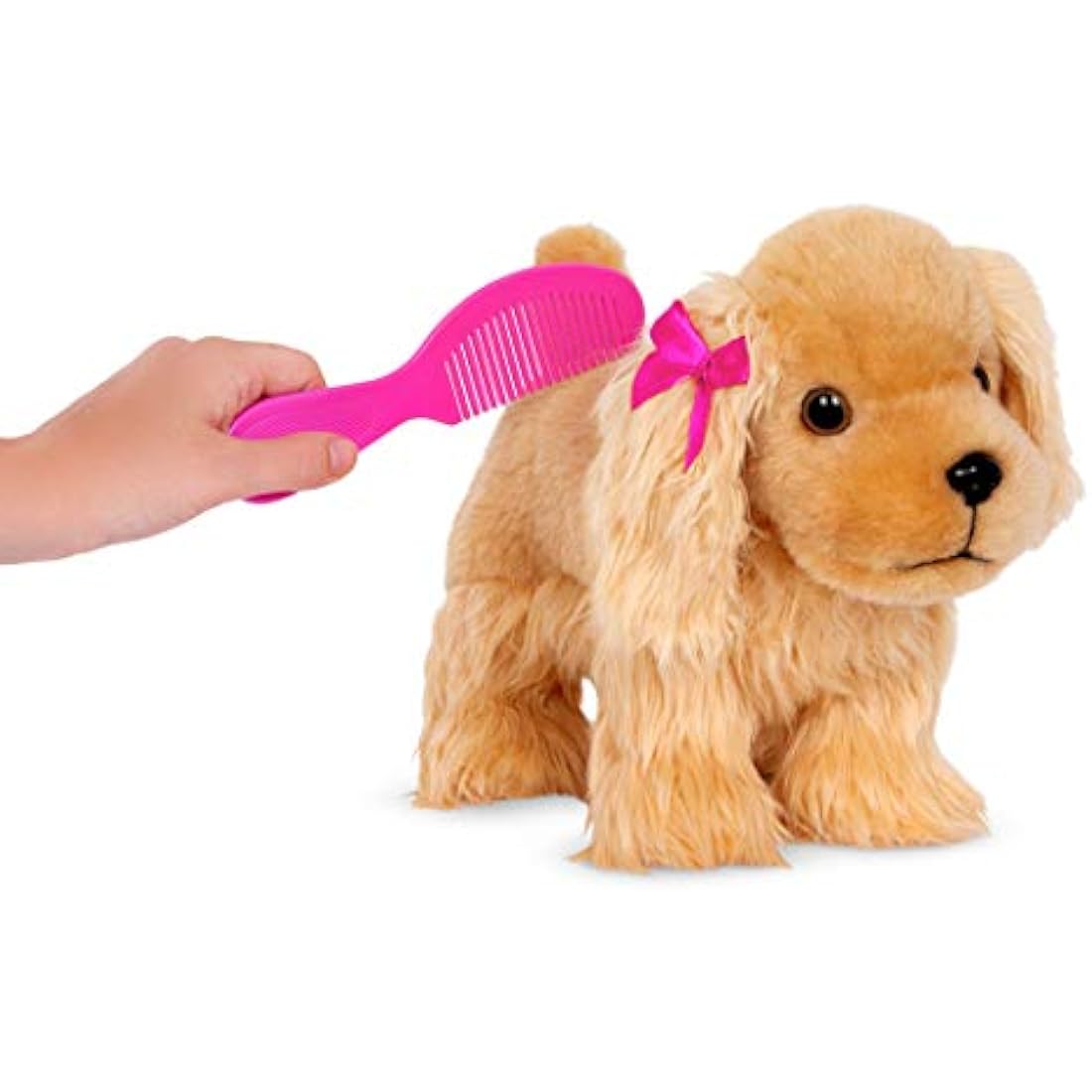 Pucci Pups Plush Cocker Spaniel Toy Dog with Pink Heart Carrier Bag