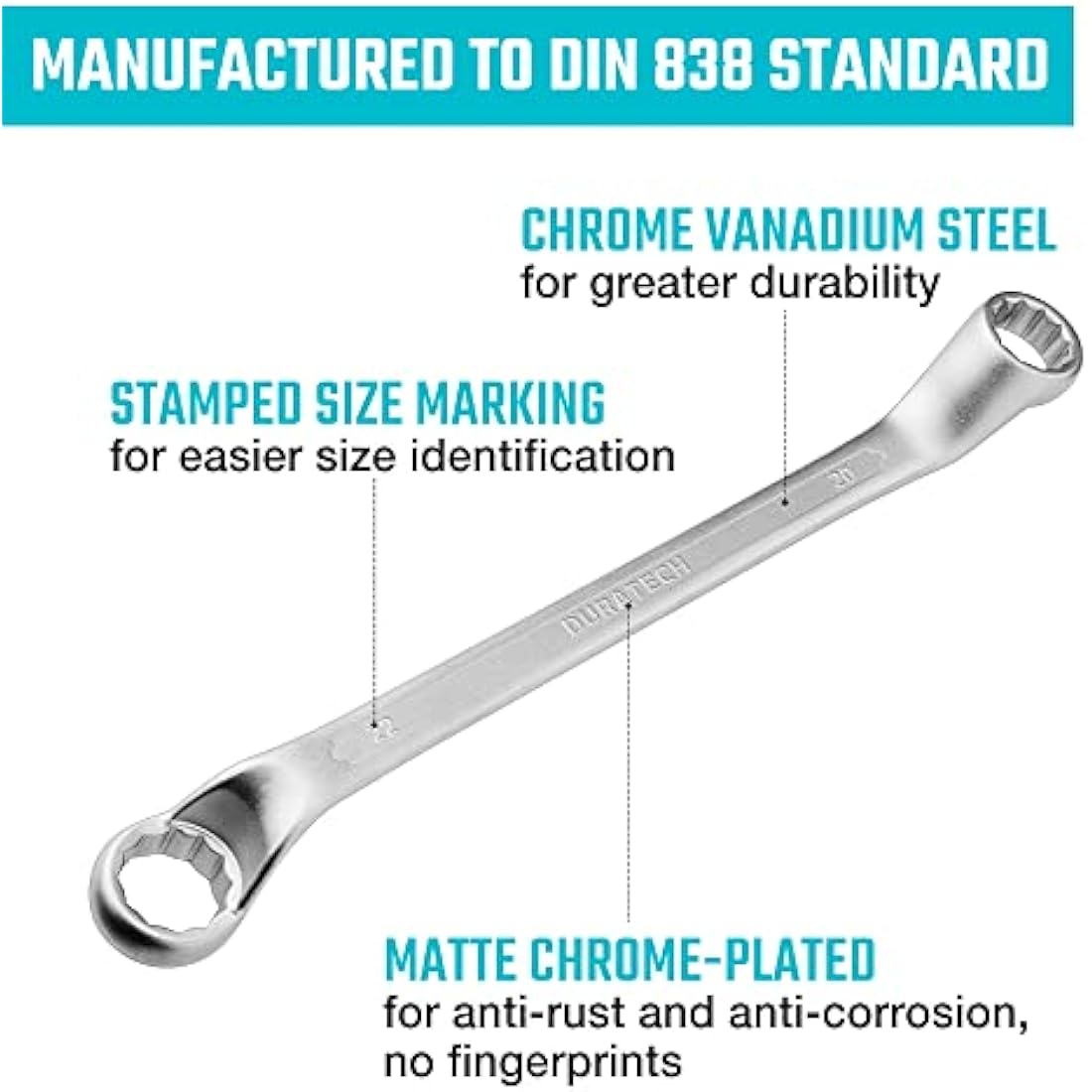 DURATECH 12-Piece Metric Offset Double Ring Spanner Set | 6-32mm CR-V