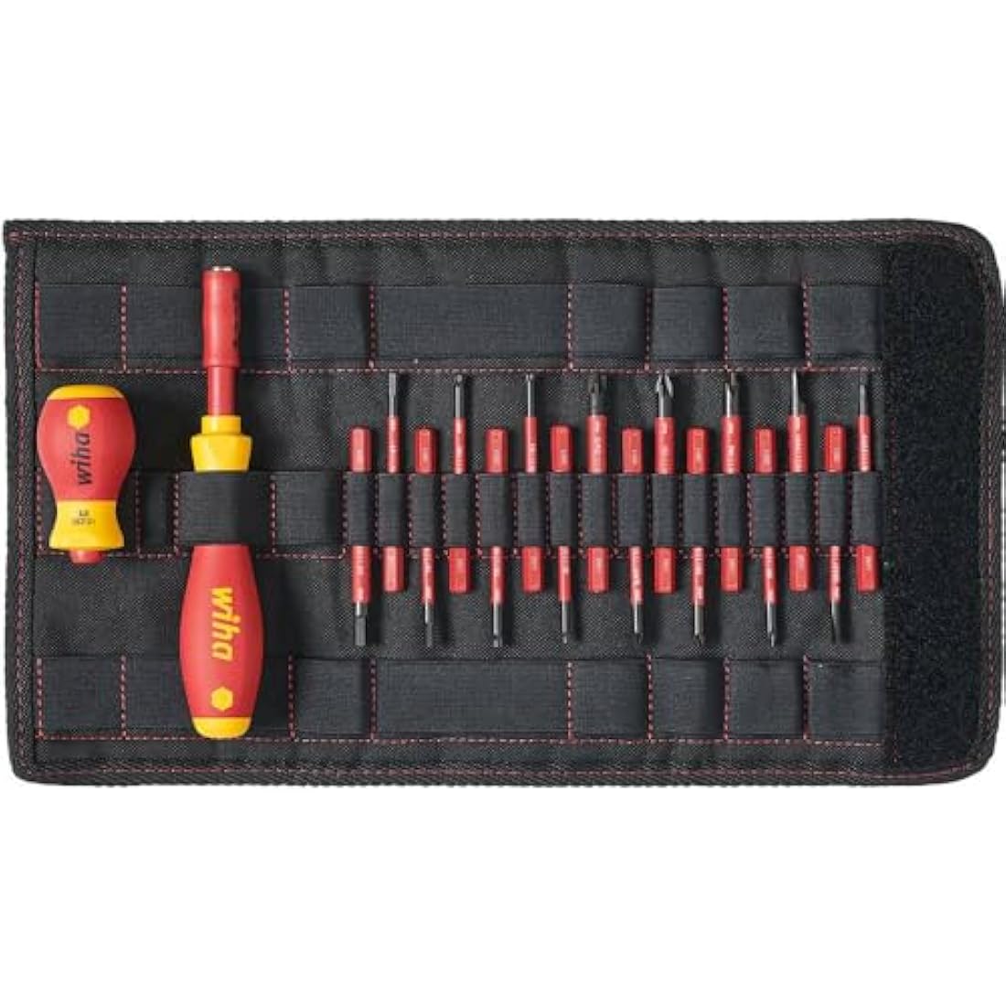 Wiha SlimVario 18-Piece VDE Insulated Screwdriver and Bit Set with Bag