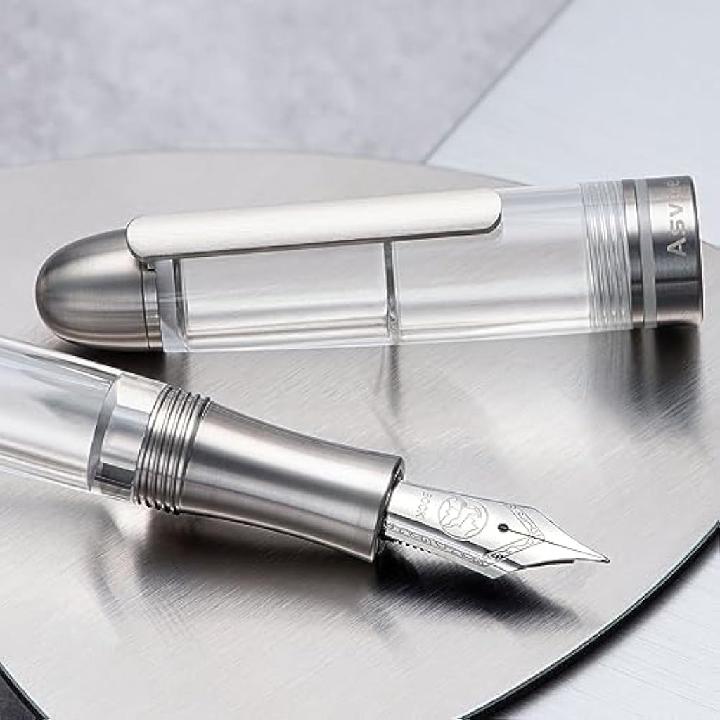 Asvine P36 Titanium Fountain Pen | Bock Medium Nib Piston Filler