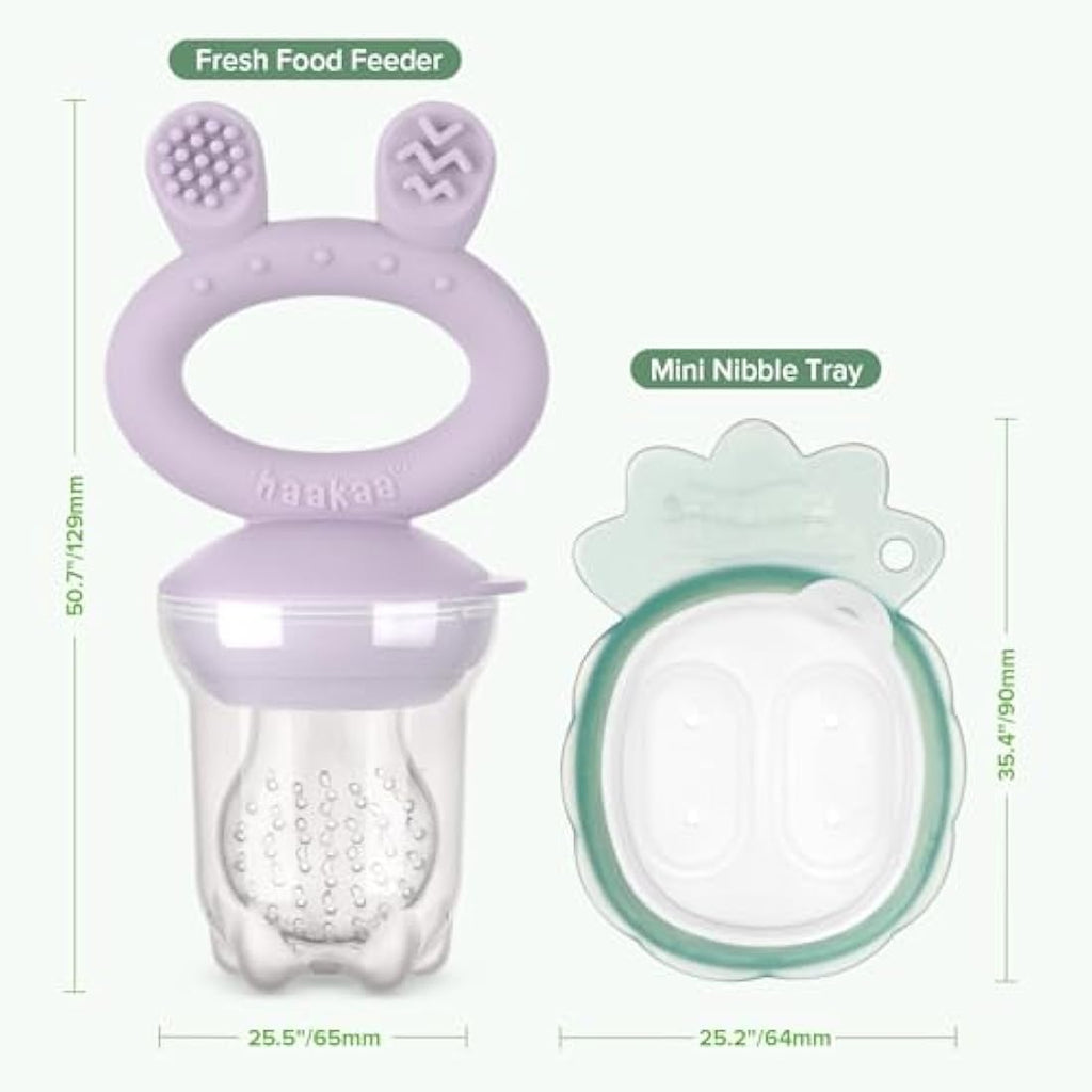Haakaa Baby Fruit Feeder & Silicone Freezer Tray Set - Lavender