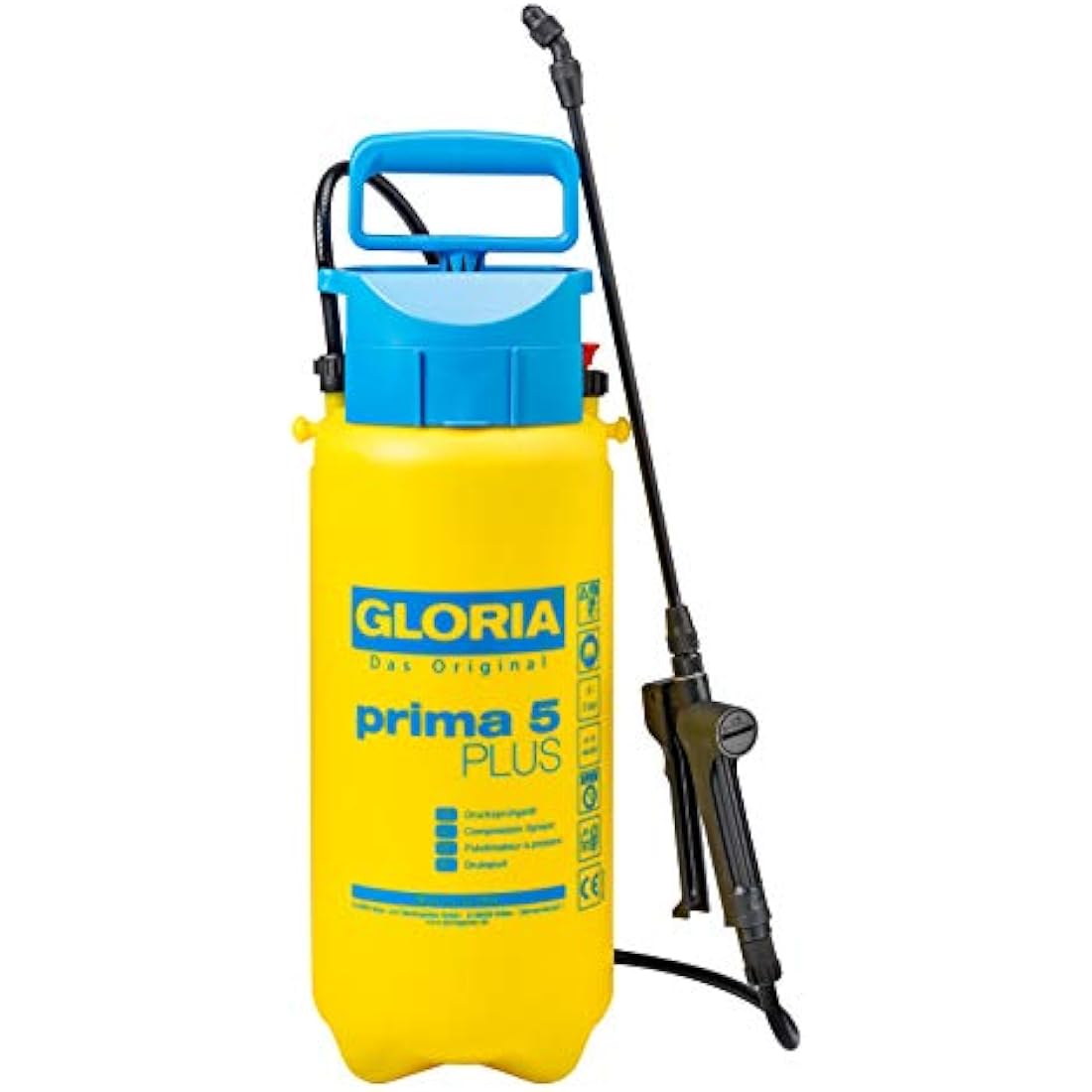 GLORIA Prima 5 PLUS Pressure Sprayer | 5L Acid-Resistant Garden Sprayer