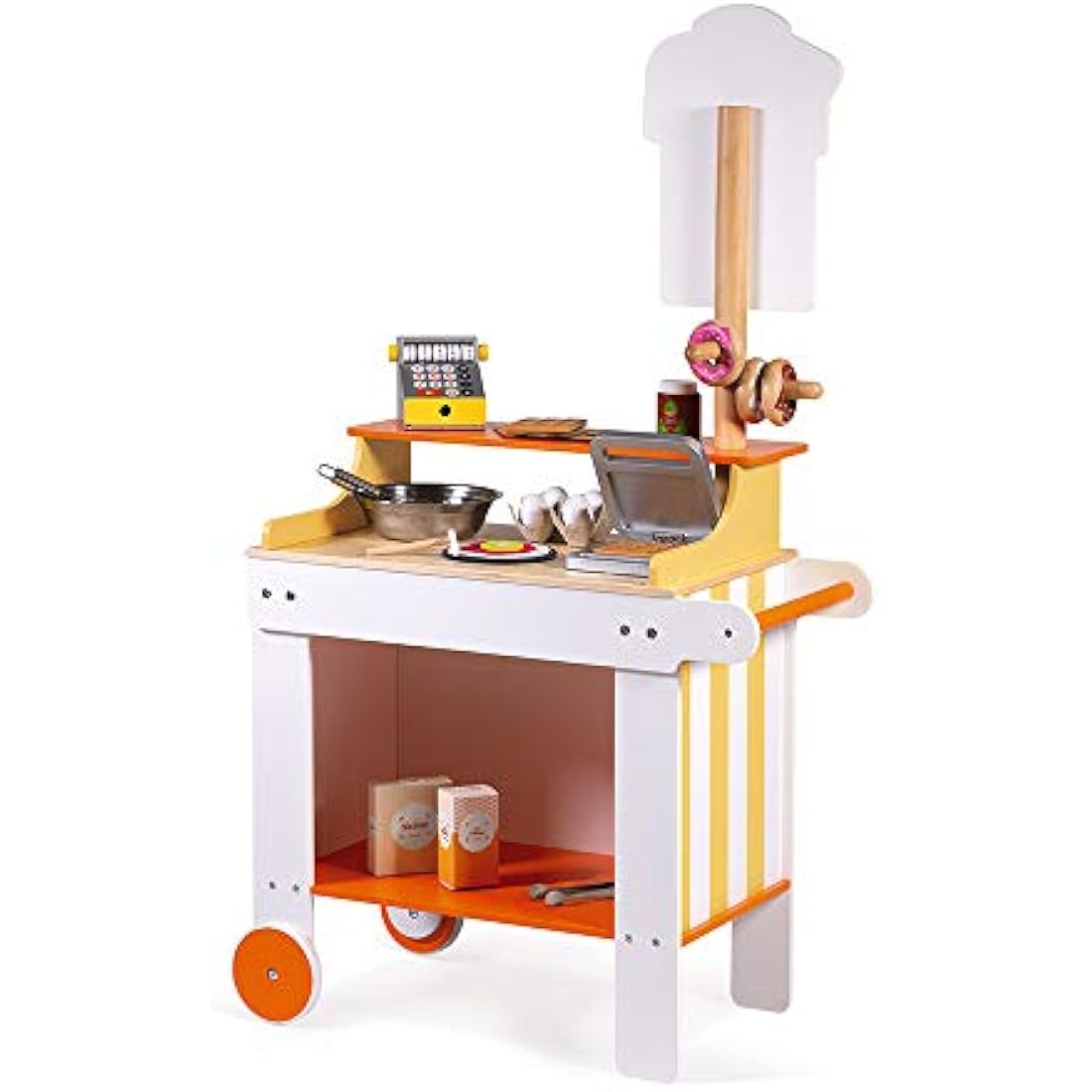 Janod Crepes & Co Mobile Wooden Stand Kitchen Set with 40 Accessories