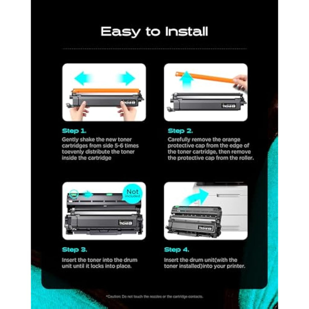 iNKPAD TN248XL High-Yield Toner Cartridges for Brother HL-L3220CWE (4-Pack)