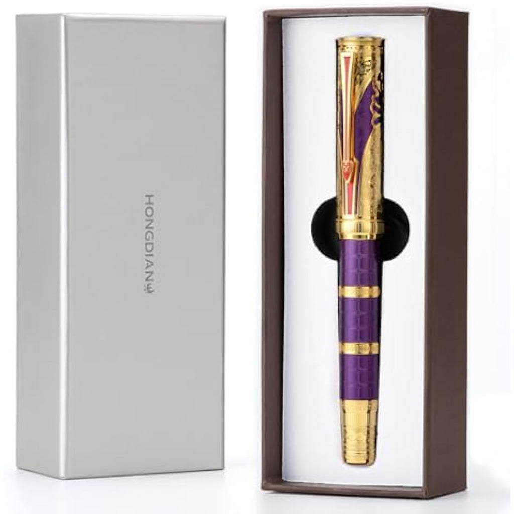 Hongdian D5 Qin Dynasty Fountain Pen – Extra Fine Piston Filler, Purple