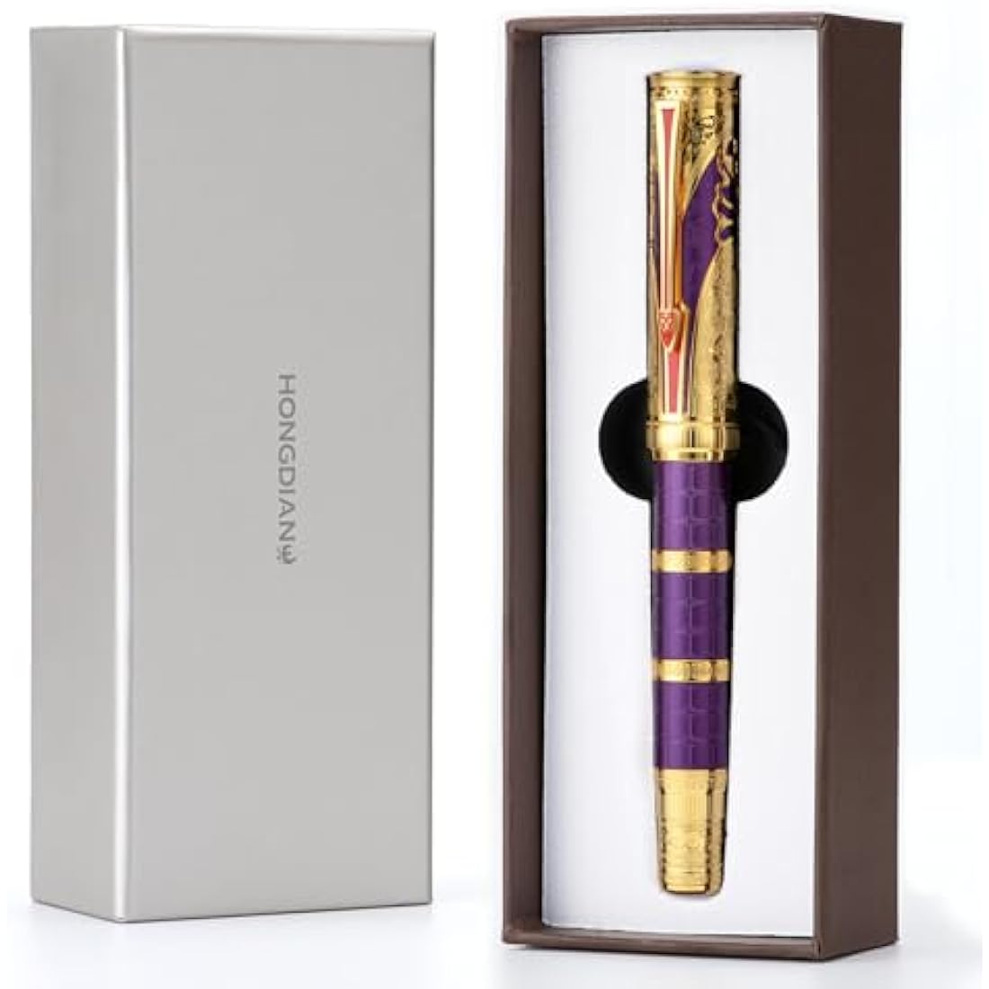 Hongdian D5 Qin Dynasty Fountain Pen – Extra Fine Piston Filler, Purple