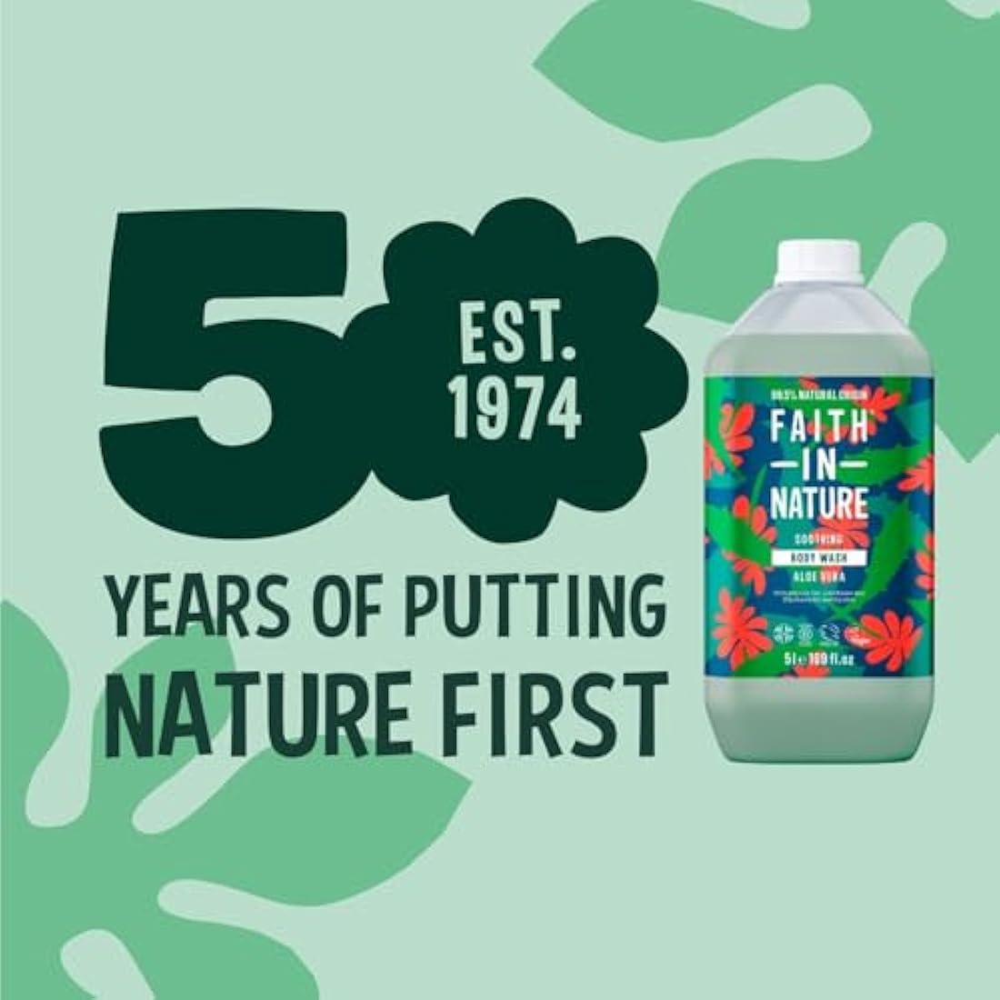 Faith In Nature Aloe Vera Body Wash – Natural Vegan Shower Gel 5L Refill