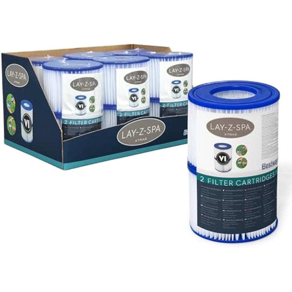 Lay-Z-Spa Filter Cartridge VI for All Models - 12 Pack (6 Twin Packs)