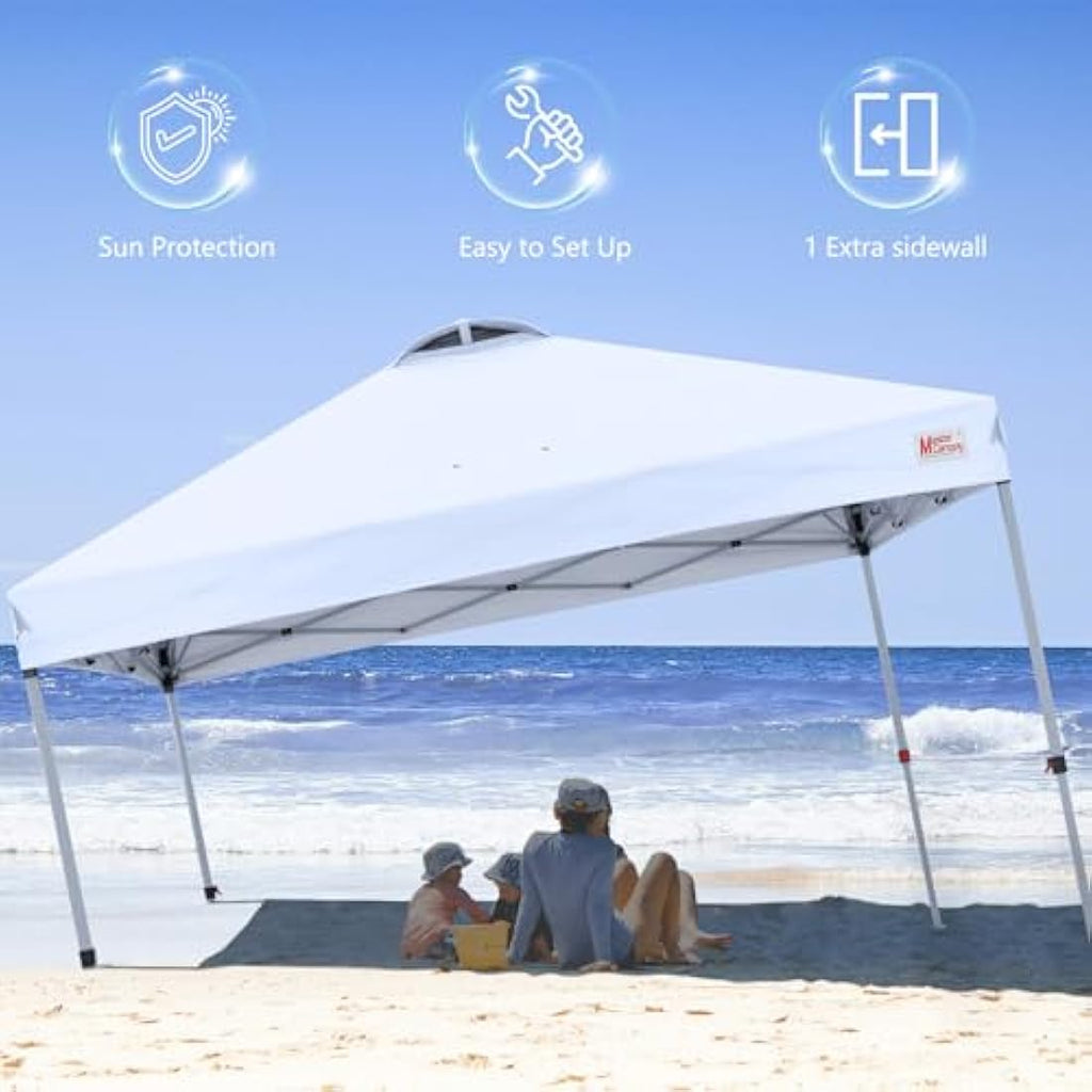 MASTERCANOPY 3x3M Pop-up Gazebo Tent with Sidewall – White UV Canopy