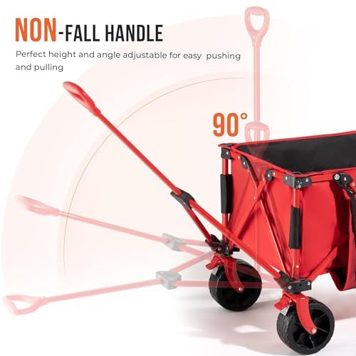 Overmont Heavy Duty Folding Beach Wagon - 150kg All-Terrain Camping Trolley