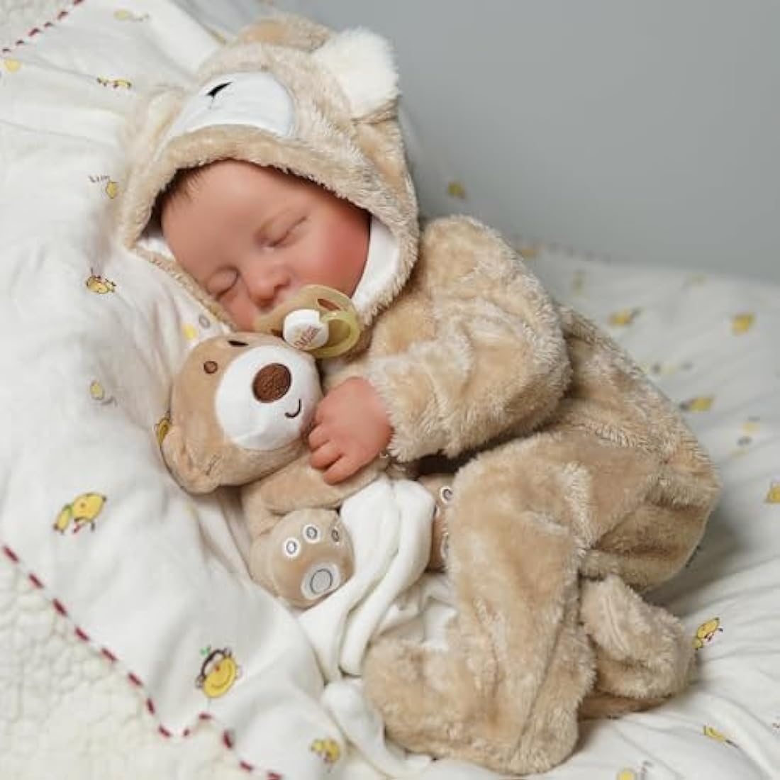 BABESIDE 17 Inch Reborn Baby Doll – Realistic Sleeping Silicone Vinyl Boy