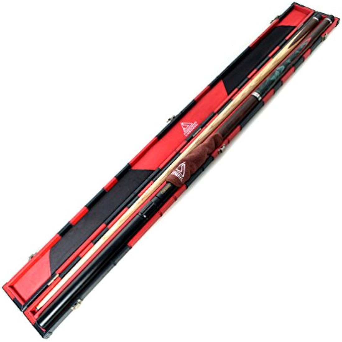 CUESOUL 57" Hand-Spliced 3/4 Snooker Cue | Ash Wood with Leatherette Case