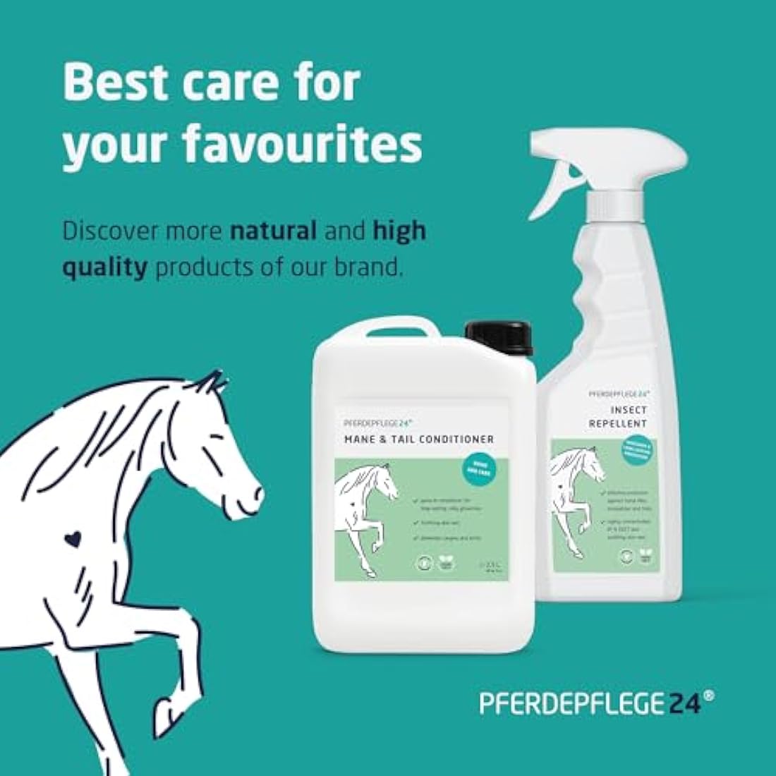 PFERDEPFLEGE24 Mane and Tail Detangler Spray – Shine & Dirt Repellent – 2500ml