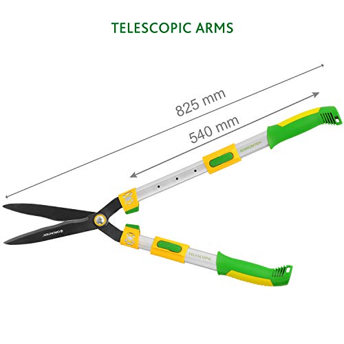 GRÜNTEK Q-32 Telescopic Hedge Shears | 680-825mm Adjustable Garden Pruners