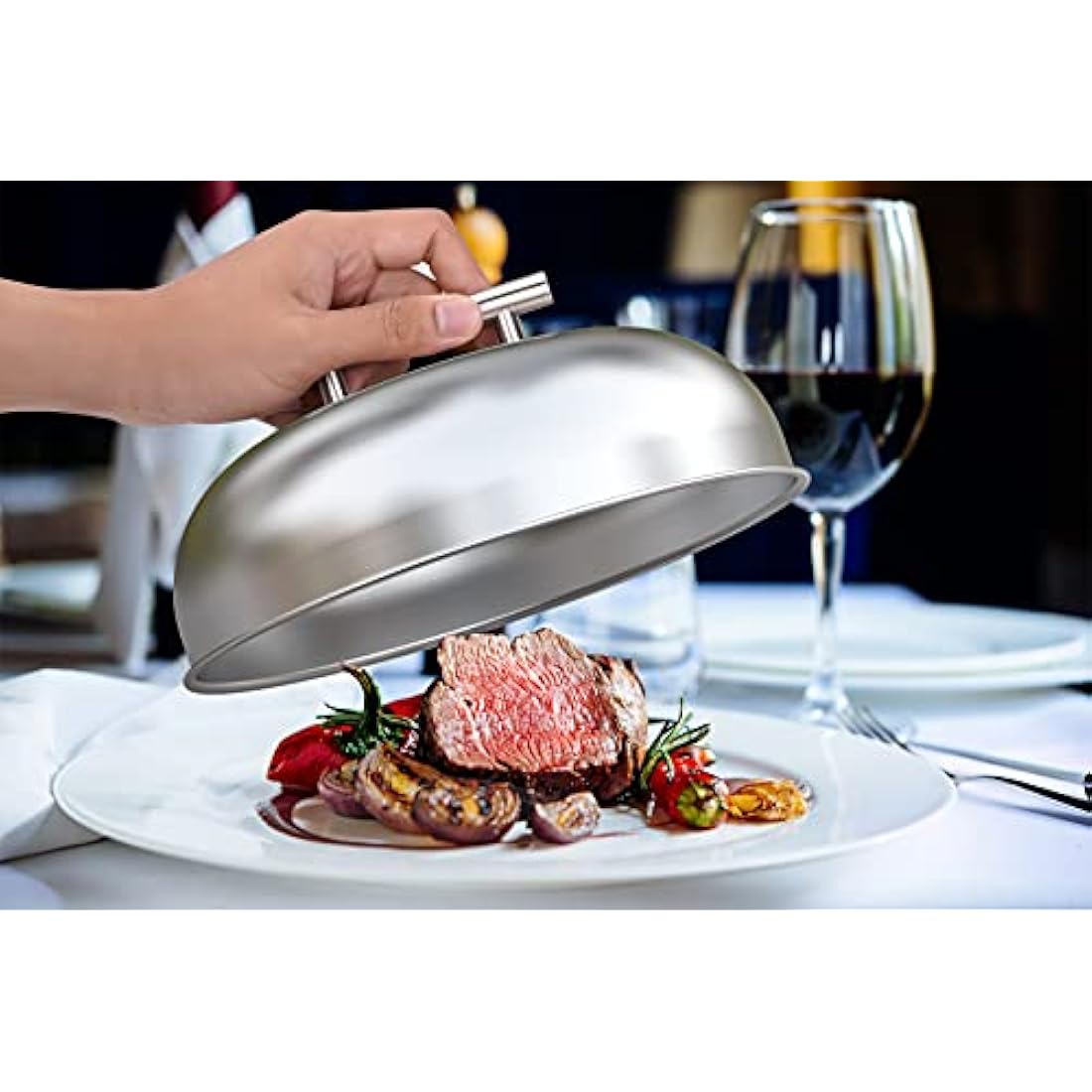 Stainless Steel Cheese Melting Dome | Round Griddle Basting Cover