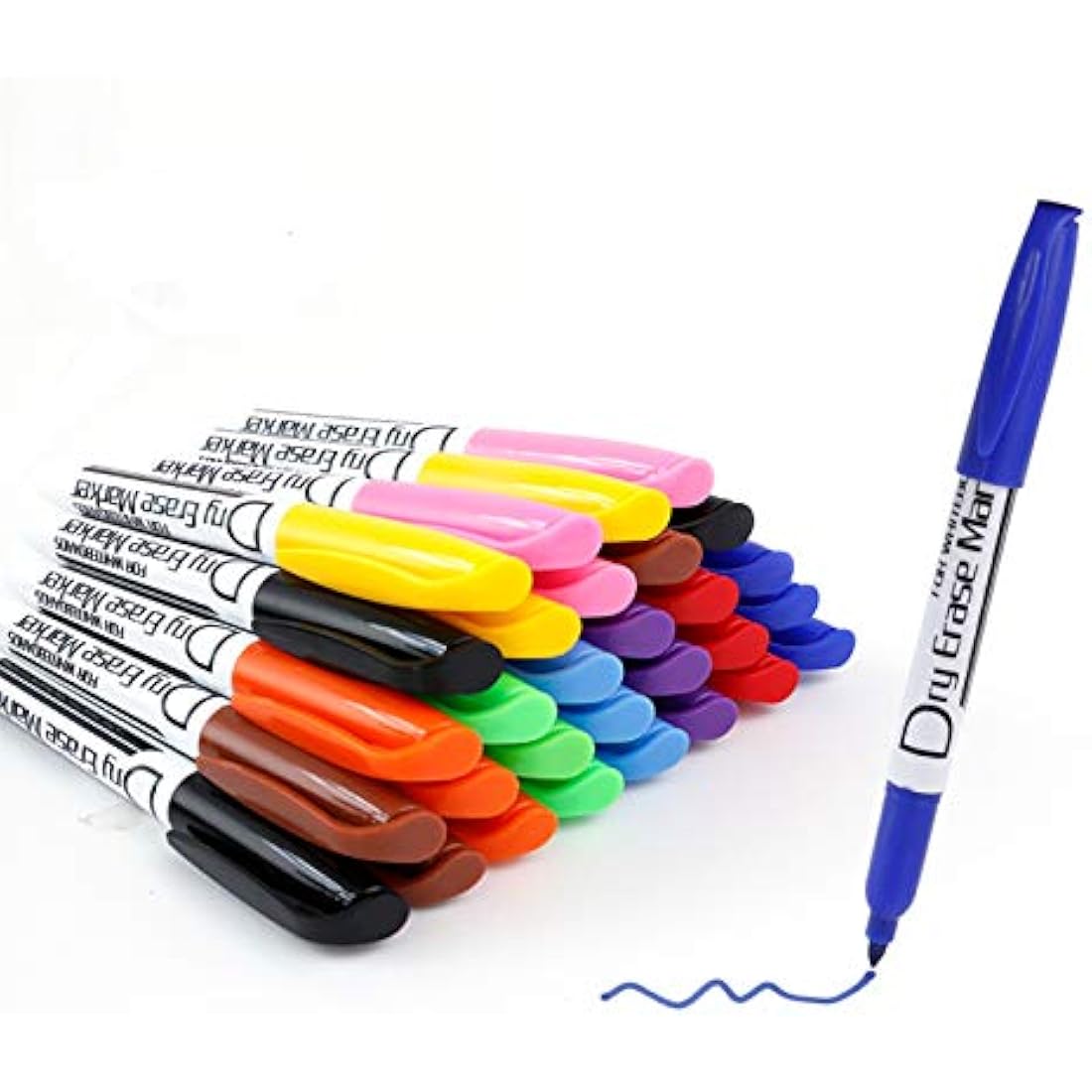 Volcanics Dry Erase Whiteboard Markers – Fine Tip Low Odor Pens, 30 Pack