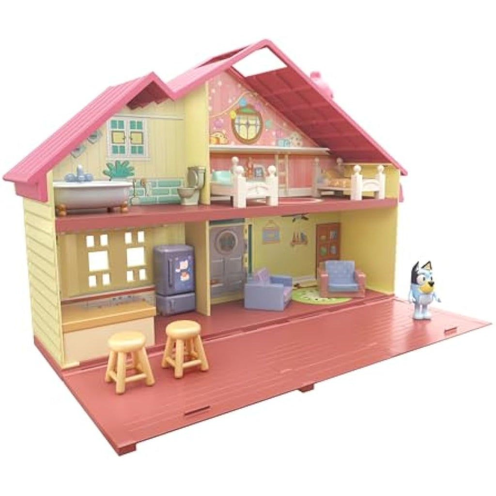 Bluey Heeler Family Home Playset – 4-Room Dollhouse with Action Figure