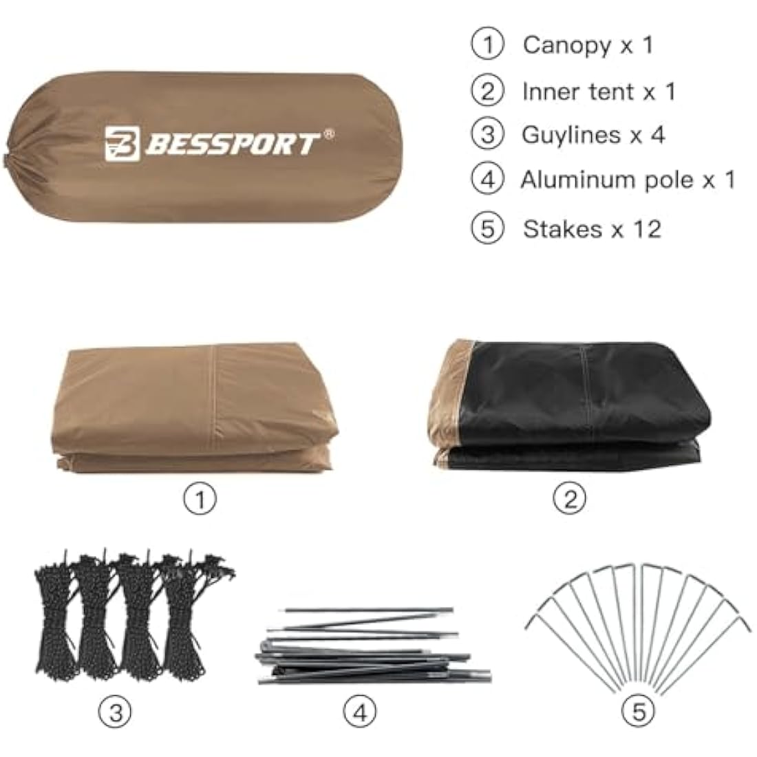 Bessport 3-Person Backpacking Tent – Waterproof Lightweight Shelter
