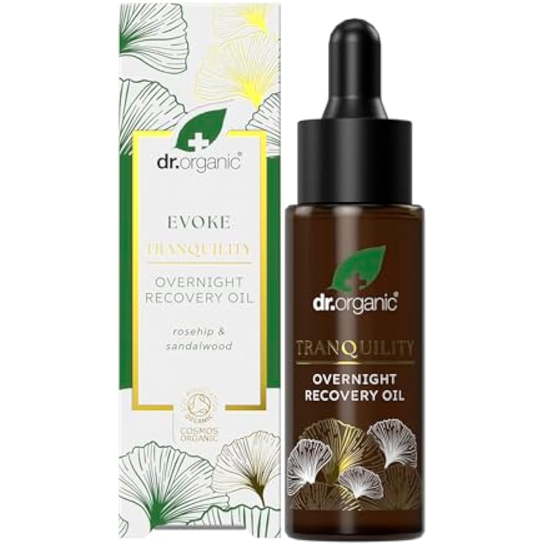Dr Organic Overnight Recovery Oil - Rosehip & Sandalwood Night Serum 30ml