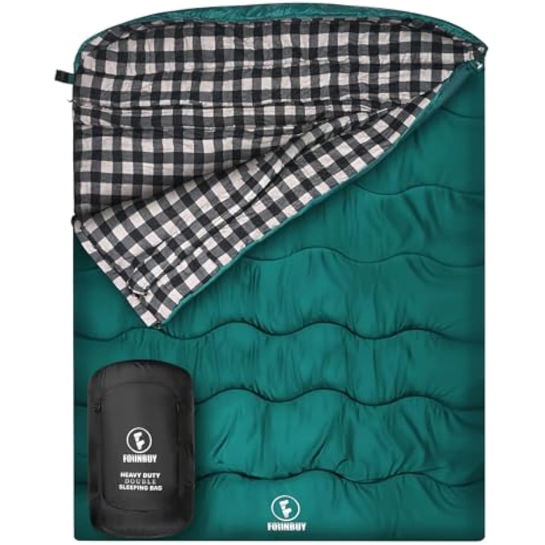 FORINBUY Double Sleeping Bag – Winter Cotton Flannel Queen Size 2 Person