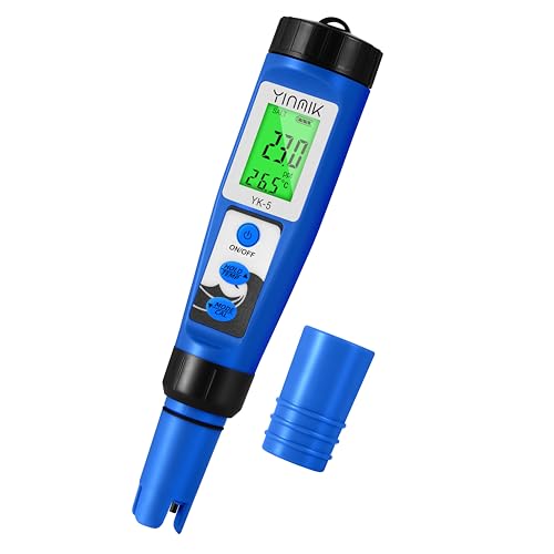 YINMIK 5-in-1 Digital pH Salt Tester | TDS EC Temp Meter for Pool & Spa