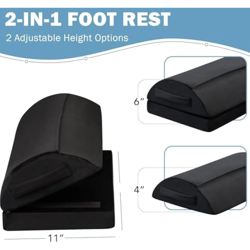 SKYNY Ergonomic Under Desk Foot Rest – Warm Sherpa Pocket Foam Footrest