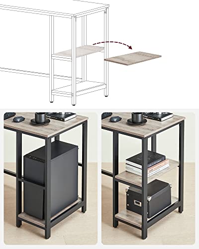 VASAGLE L-Shaped Computer Desk – Corner Gaming Workstation, Greige