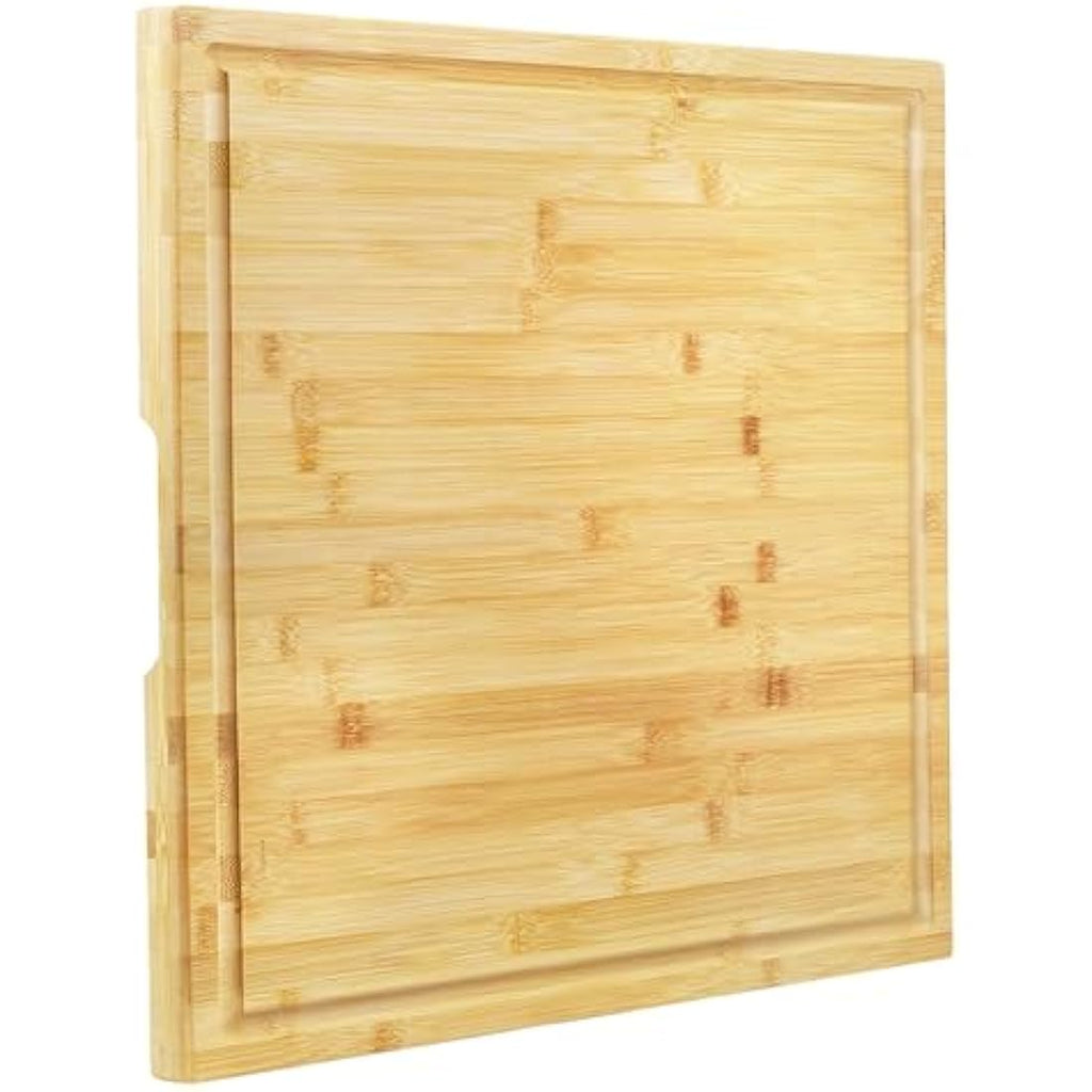 XL Bamboo Cutting Board – 50cm Butcher Block with Juice Groove