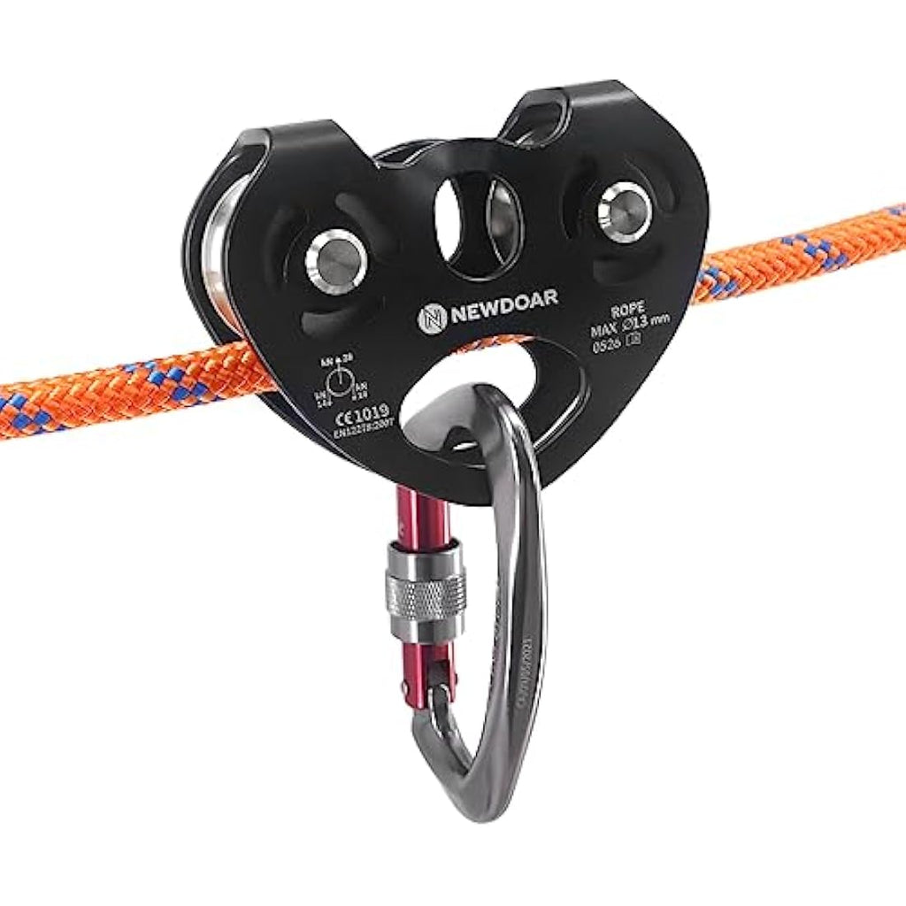 NewDoar 28KN Tandem Double Speed Pulley | Stainless Steel Zipline Trolley