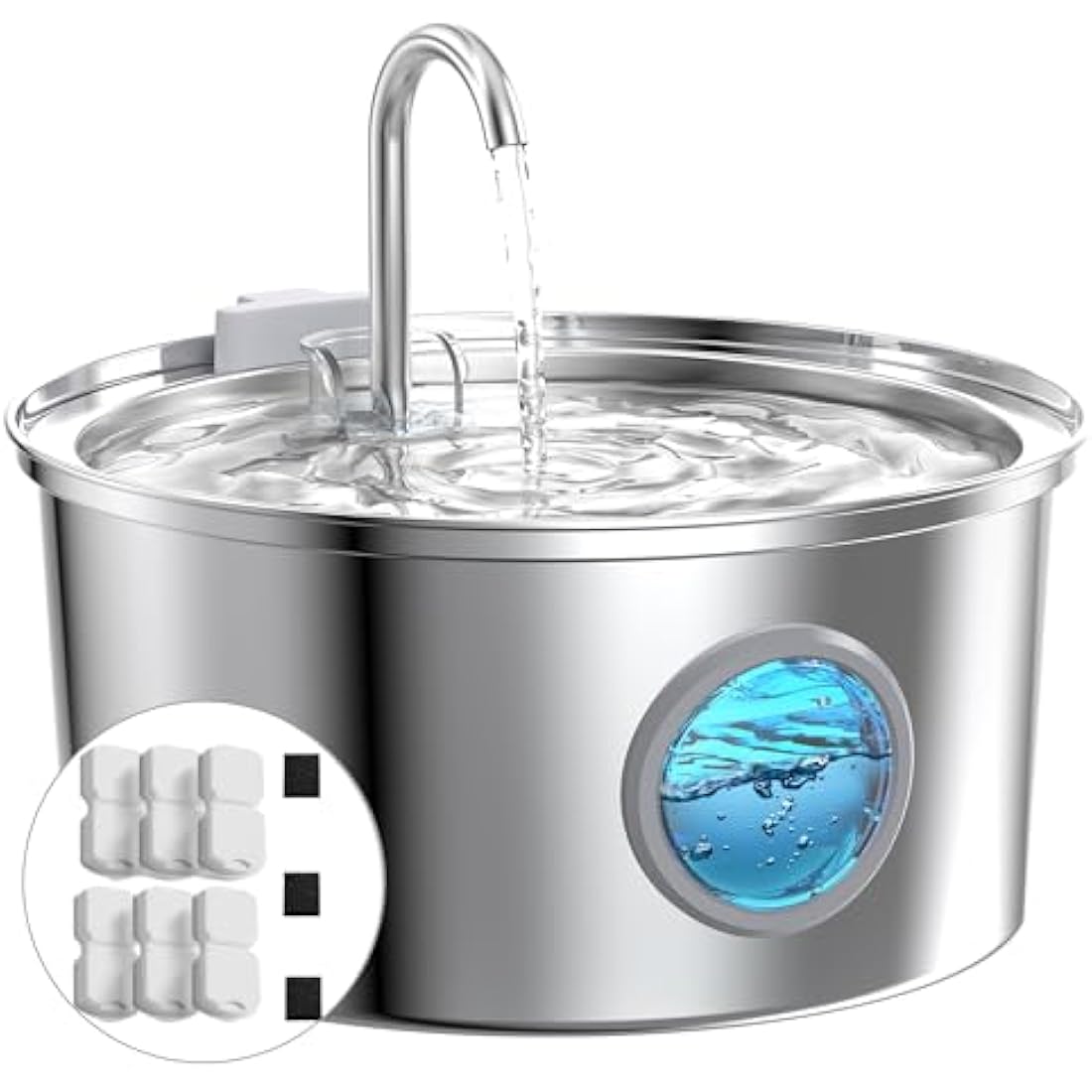 GIOTOHUN Cat Water Fountain - 3.2L Stainless Steel Pet Dispenser