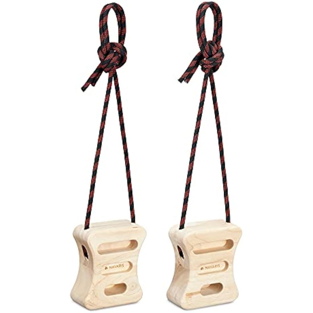 Navaris Wooden Rock Climbing Hangboard Blocks – Portable Fingerboard Set