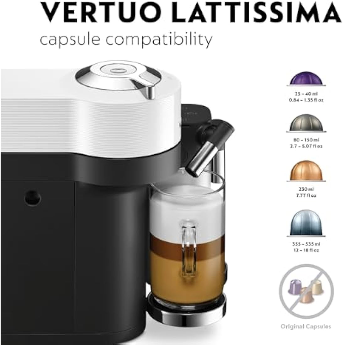 Nespresso Vertuo Lattissima by De'Longhi | Milk Frother Machine - White