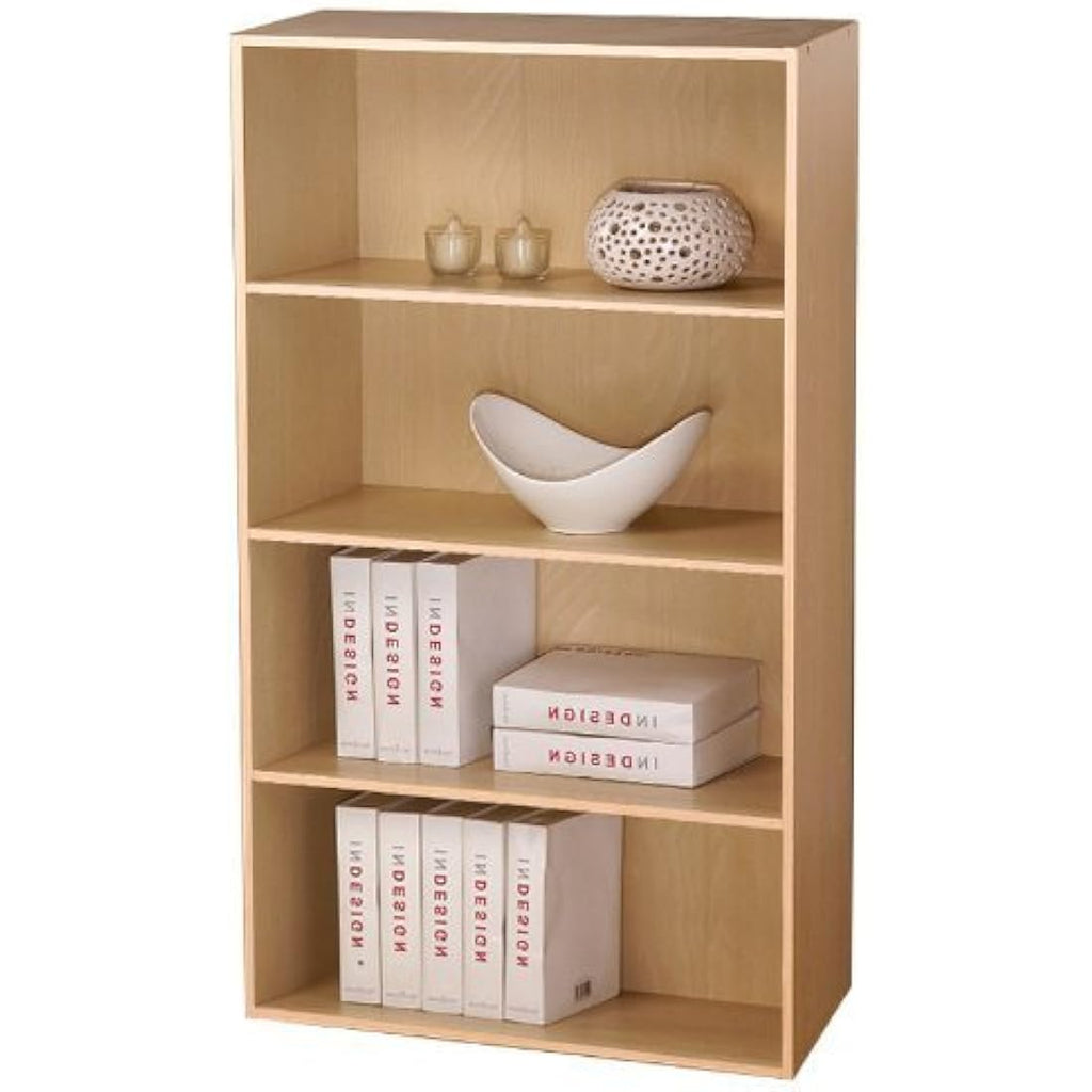 Furinno Pasir 4-Tier Open Shelf Display Rack - Steam Beech Wood