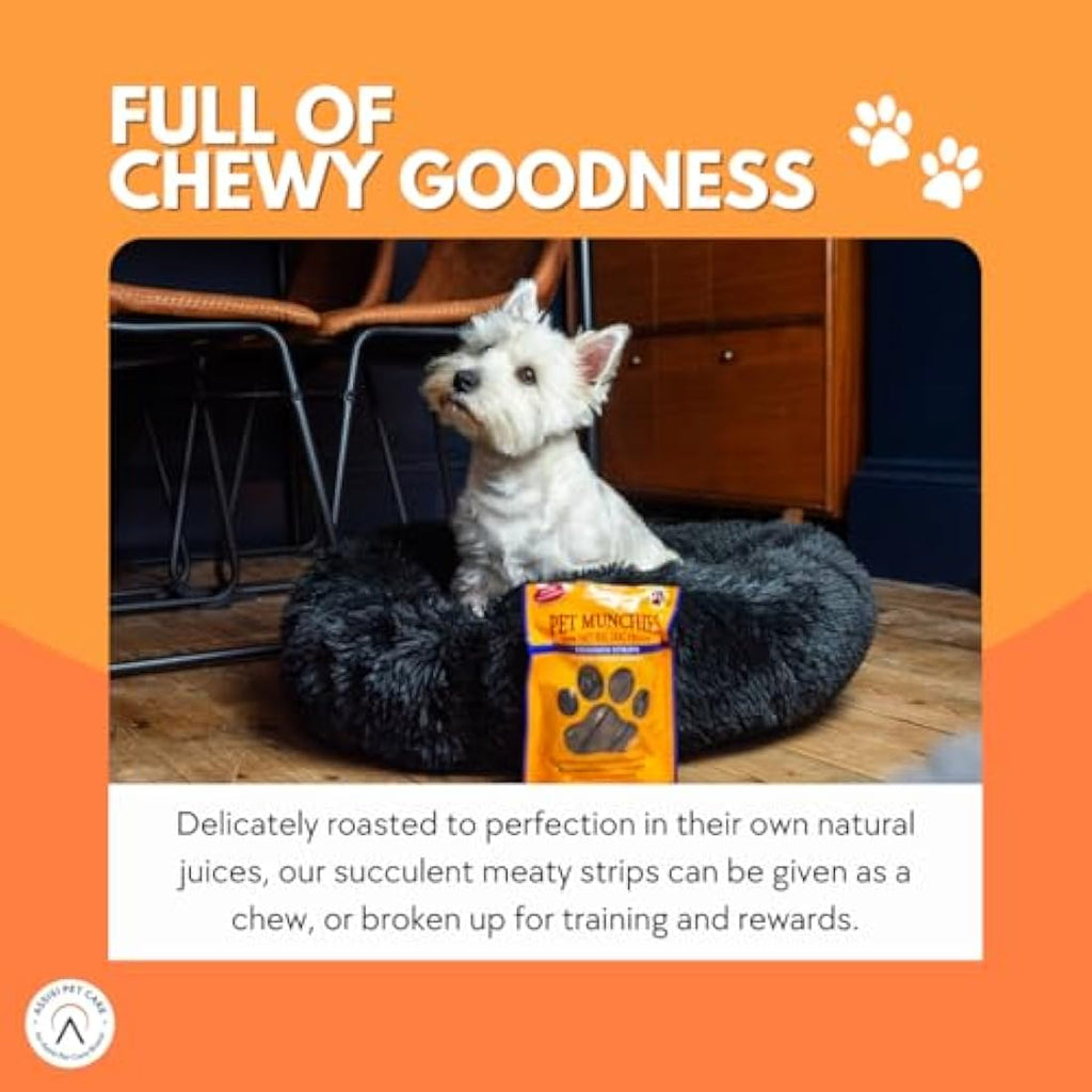 Pet Munchies Natural Meaty Strips | Grain-Free Dog Training Treats | 18 Bags