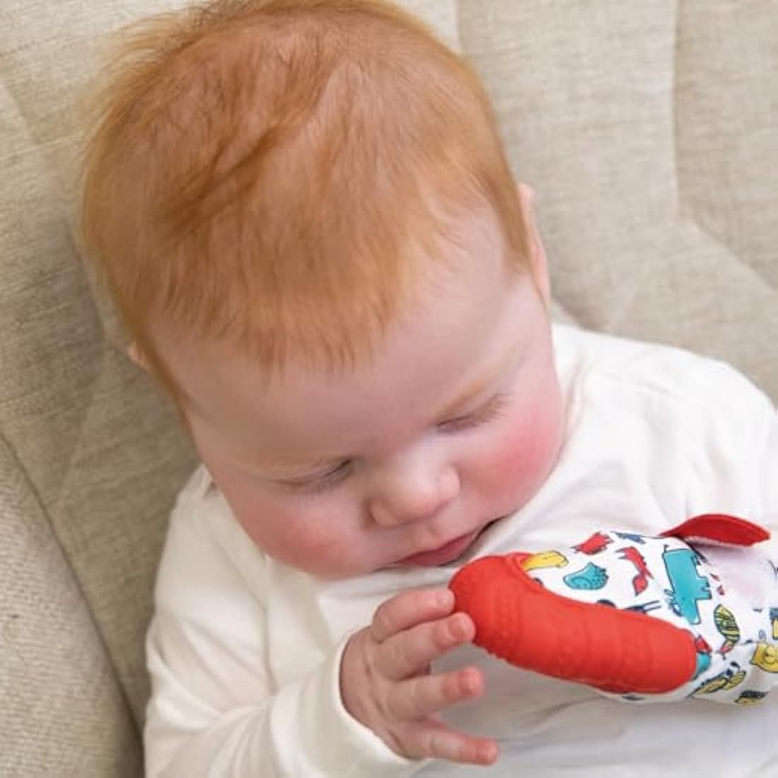 Nuby Teething Mitt – Red Monkey Silicone Teether for Sore Gums