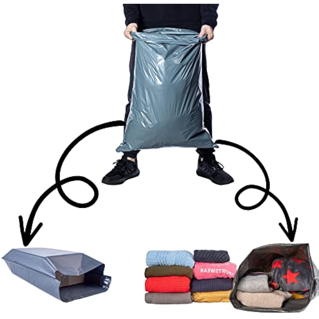 Calzette 17x24 Large Mailing Bags | Self-Adhesive Waterproof Poly Mailers