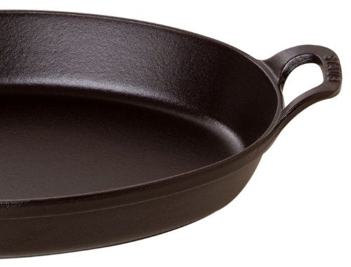 Staub Cast Iron Oval Oven Dish – 28cm Matte Black Enamel Roaster