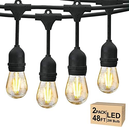 Svater 96FT Outdoor LED String Lights – IP65 Waterproof S14 Festoon Lights