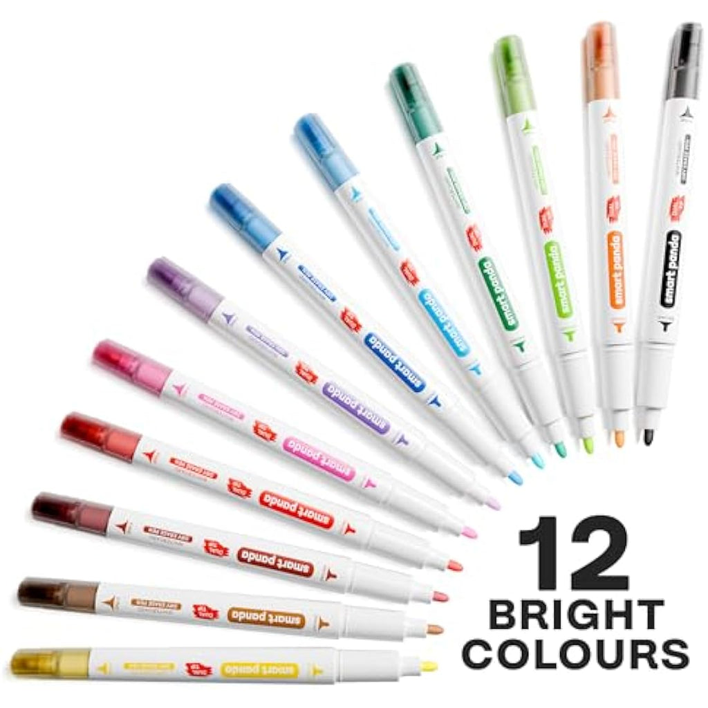 Smart Panda Dual Tip Whiteboard Pens – 12 Pastel Dry Erase Markers