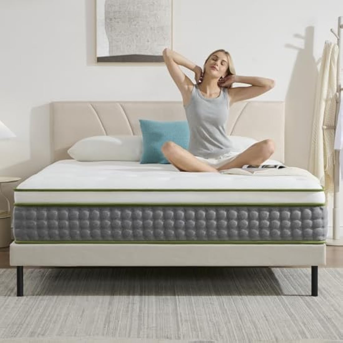 Hiimgo Hybrid Single Mattress | 10.6 Inch Memory Foam & Pocket Springs