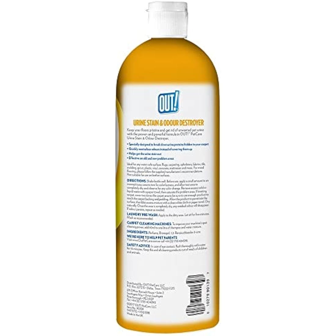 OUT! Pet Urine Destroyer – Enzymatic Stain & Odour Remover - 1 Litre