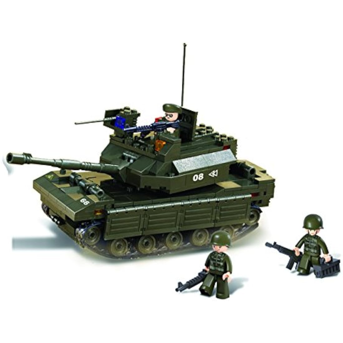Sluban Army Field Battle Building Blocks Set with 7 Mini-Figures