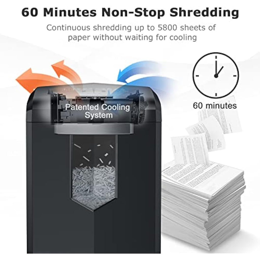 Bonsaii 18-Sheet Heavy Duty Cross Cut Paper Shredder | 60-Min Run Time