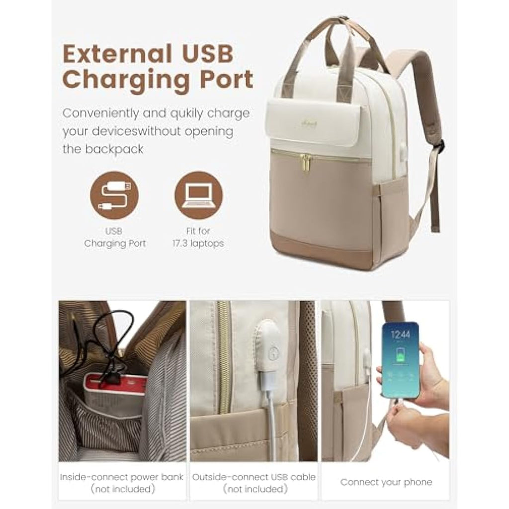 LOVEVOOK 17.3 Inch Laptop Backpack for Women | Water Resistant Work Bag