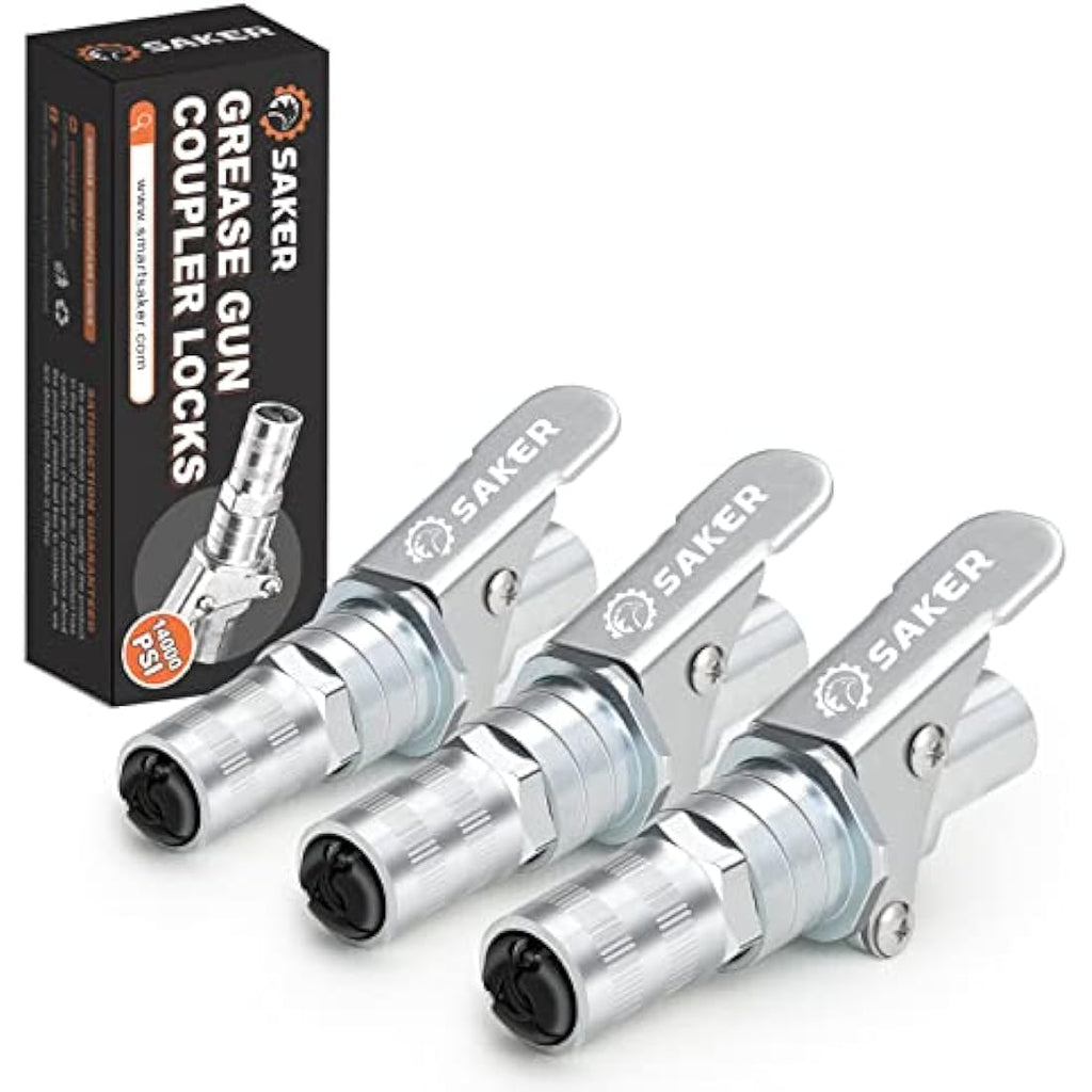 Saker Grease Gun Coupler – 14000 PSI Quick Release 1/8 NPT (3 PCS)