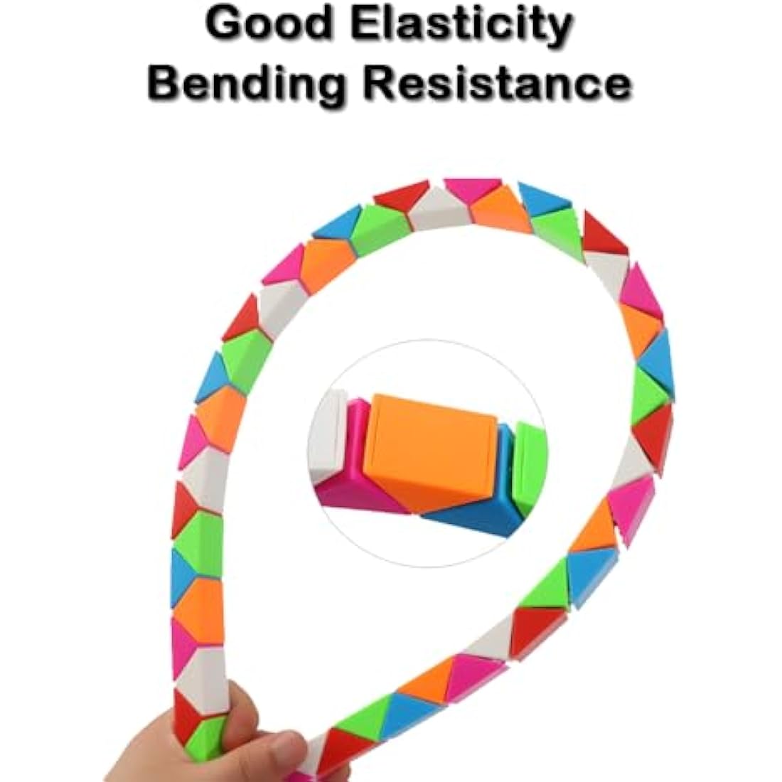EACHHAHA Magic Snake Cube 48 Parts – Rainbow Fidget Twist Puzzle Toy