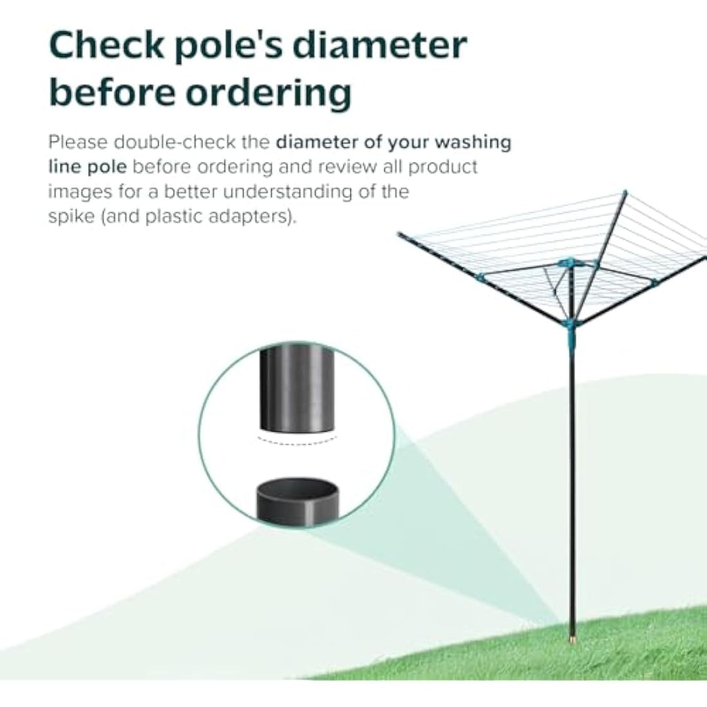 Jolof Store Heavy Duty Rotary Washing Line Spike - Metal Ground Base
