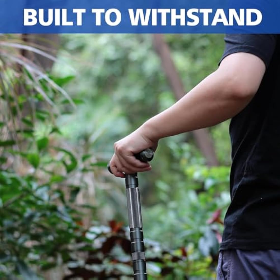 aiGear Tactical Trekking Poles | Adjustable Aluminum Hiking Stick - Gray