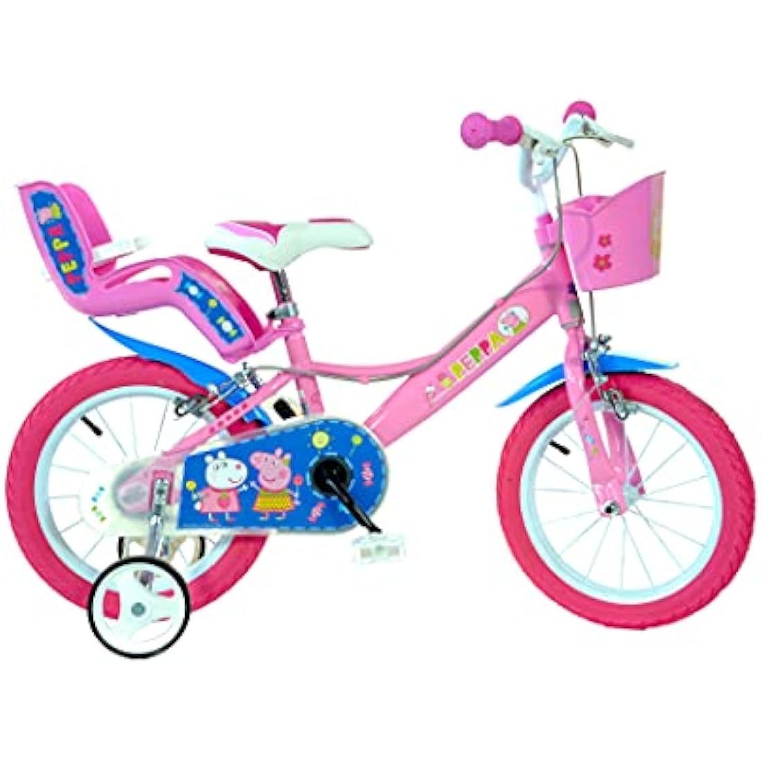 Dino Bikes Peppa Pig 14-Inch Kids Bicycle with Stabilisers – Pink